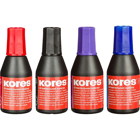 Краска штемпельная KORES черная 71338 ев/эт