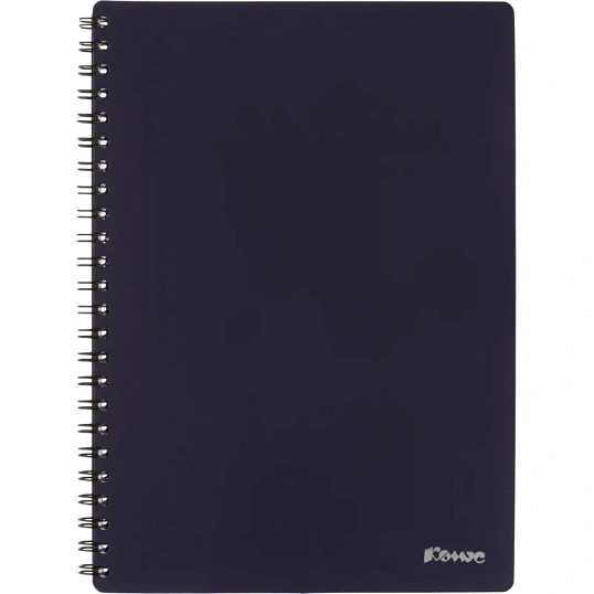 Бизнес-тетрадь Комус А5 60л, кл., обл.пластик, спираль, синяя Classic