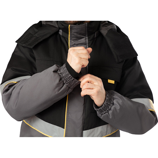 Куртка рабочая зимняя муж з43-КУ сер/чер (р.44-46) 182-188 (серия З)