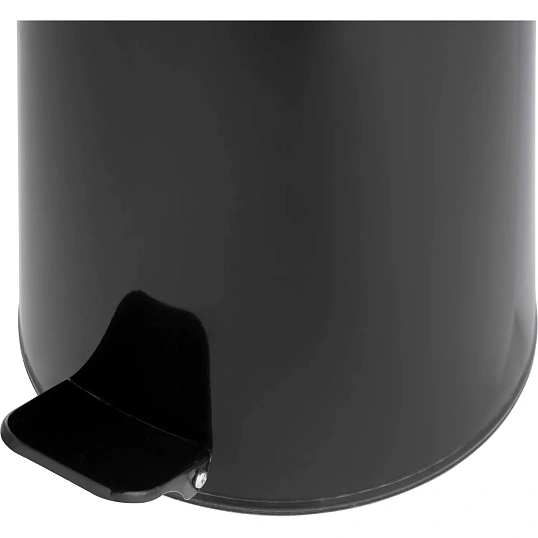 Ведро мусорное с педалью стальное, черное, 250х600мм, объем 30л