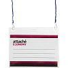 Бейдж Attache Economy 78x96 150мкм,шнур.2заж 45см син, вкладыш 60x90 5шт/уп
