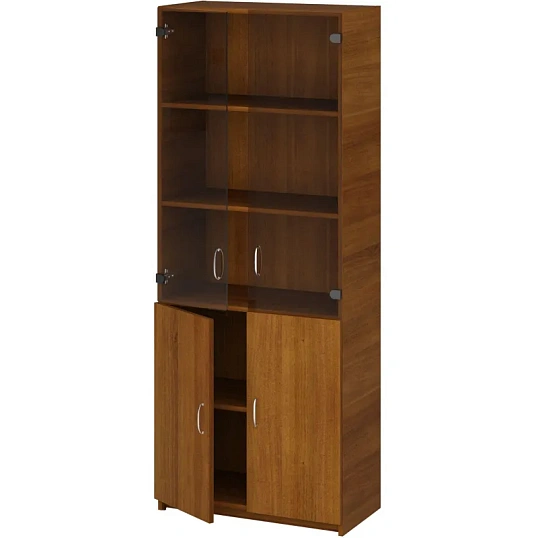 Шкаф SP Бюджет   со стекл. 2553 (651,879,655,670) фр.орех 1810