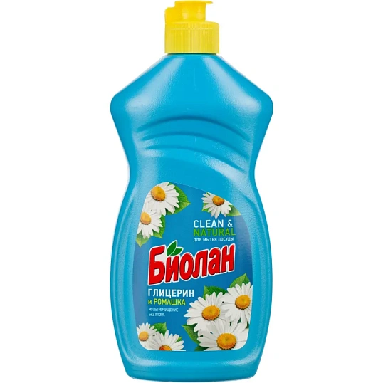 Средство для мытья посуды Биолан Глицерин и ромашка 450гр  