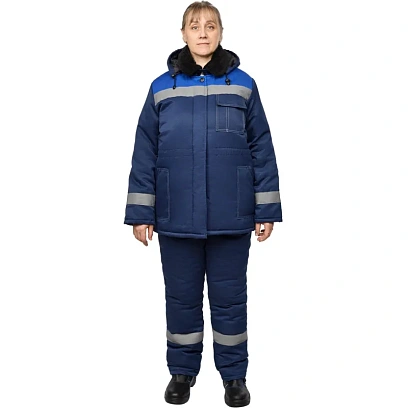 Куртка рабочая зимняя жен з32-КУ син/вас смес 56-58/158-164(Арсенал-СП)