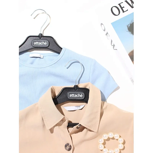 Вешалка-плечики VP_ для легк.одежды Attache,С025, пласт,чер,р.44-46, 5шт/уп