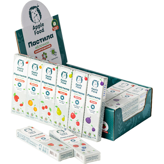 Пастила Apple Food слив_барб_гр_абр_клуб_лес.яг_виш_ябл (960г) 40гx24шт/уп