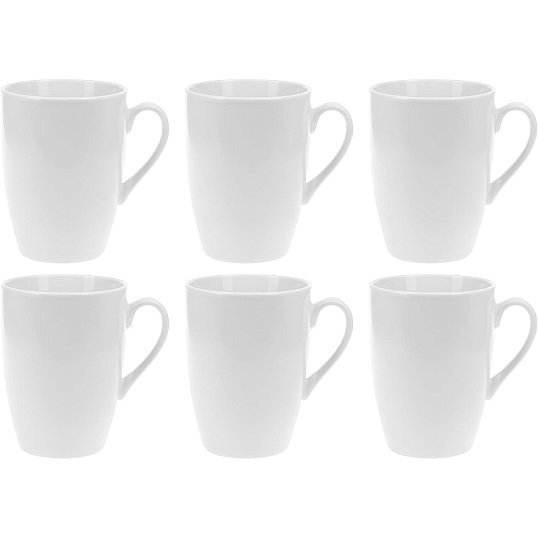 Кружка Kaylas 310мл фарфор белая с ручкой 6 шт/уп