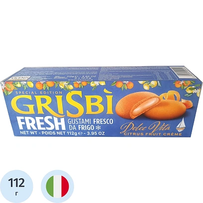 Печенье Grisbi с начинкой из цитрусового крема, 112г