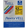 Картридж Vell VL-631 (Brother TZE-631, 12 мм, чер на желтом) для PT Vell631