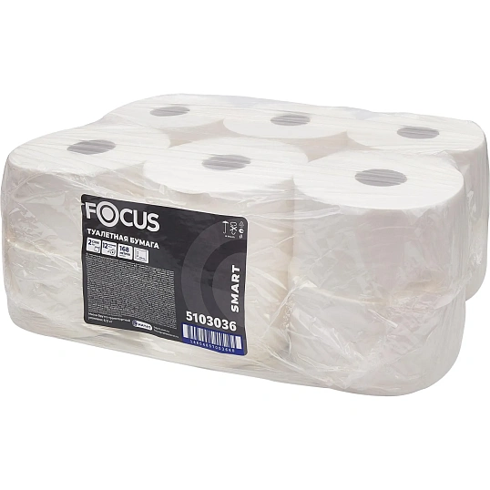 Бумага туалетная д/дисп Focus SMART 2сл 168м 12рул/уп_5103036