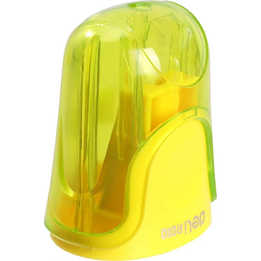 Точилка ручная Deli U-touch, 1 отверстие, с контейнером, пластик, ассорти