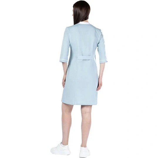 Халат для горничных и уборщиц жен.У28 ХЛ голубой 46 (158-170)