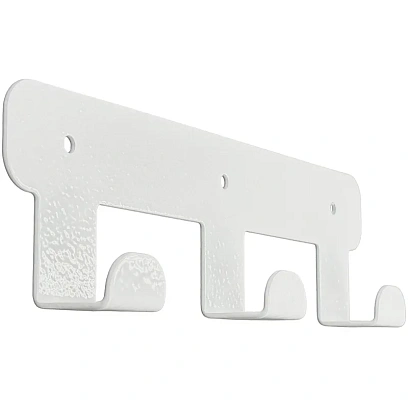 Вешалка настенная РЭ_H1031W, прямой гиб,3 крючка,белый (611045)