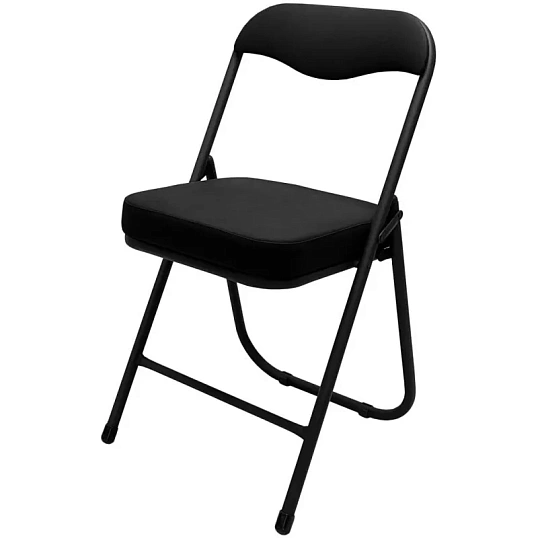 Стул складной  каркас черный,  кожзам черный РС 04 кант