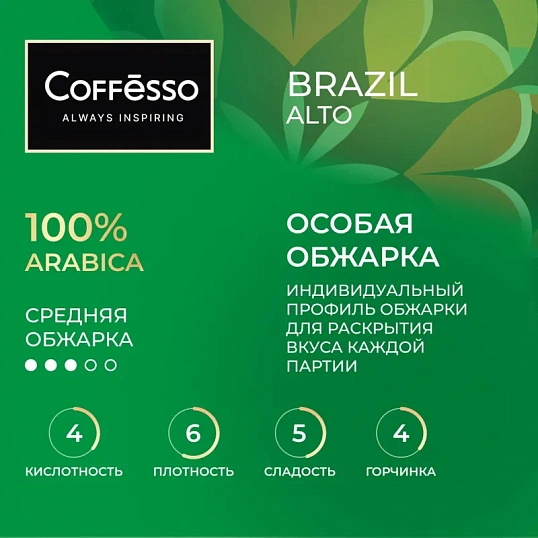 Кофе Coffesso Brazil Alto дрип-пакет 5 шт/уп