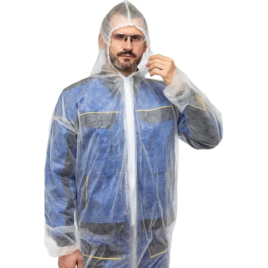 Комбинезон одноразовый Каспер 50 гр/м2 ламинированный белый р-р 5XL 1 шт/уп