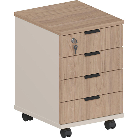 Тумба мобильная Комус Мебель Easy One 4 ящ. подкатн. Вяз Шв/Кшм (250555)
