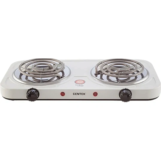 Плита электрическая Centek CT-1509 (белая) 2конфорки ТЭН 140мм, 2000Вт