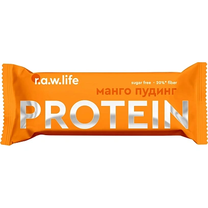 Батончик протеиновый R.A.W.life Манго пудинг 2026, 46гx15шт/уп