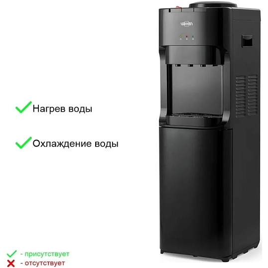 Кулер для воды VATTEN V45NE напольный, электронный, черный