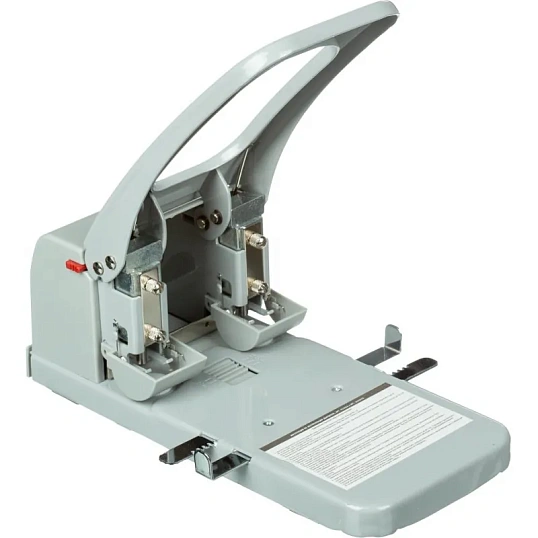 Дырокол Attache до 100 листов, с линейкой, металл, серый
