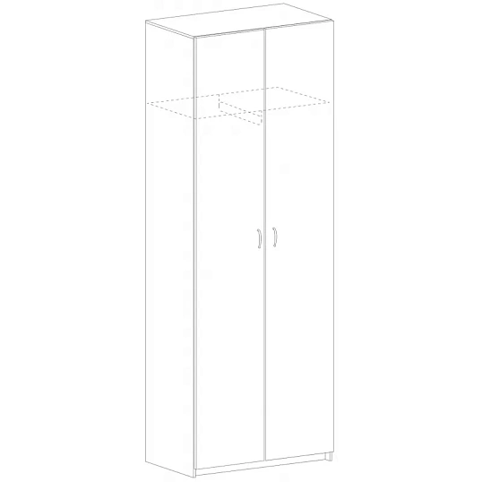 Шкаф SP Бюджет д/одежды 2555 (880,878) дуб ш.св/серый 1810(430/030)