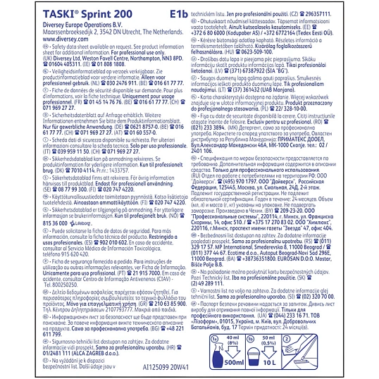 Профхим интерьер д/уборки-поверх спирт+ПАВ Diversey/TASKI Sprint200, 5л_Прк