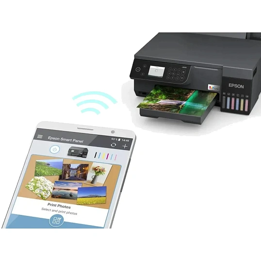МФУ струйный Epson EcoTank L8100 (C11CK94402/C11CK94503), A4/WiFi/черный