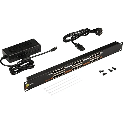 Патч-панель LANMASTER LAN-PP12-POE/A1 POE 19, 12 портов, один БП 48V, 120W