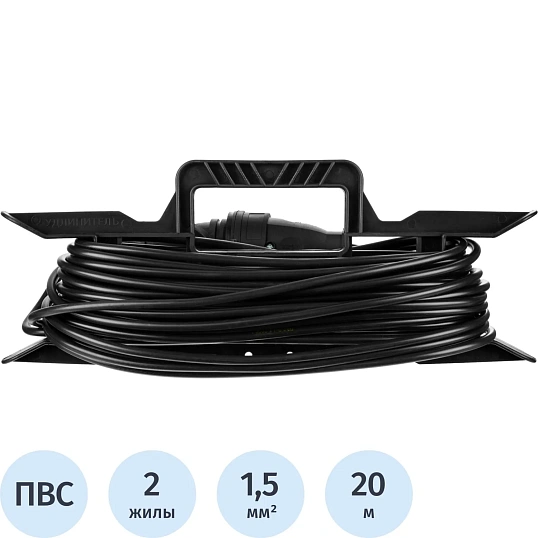 Удлинитель Topfort каркас ПВС 2х1,5 кв.мм на рамке  20м (б/з) IP44