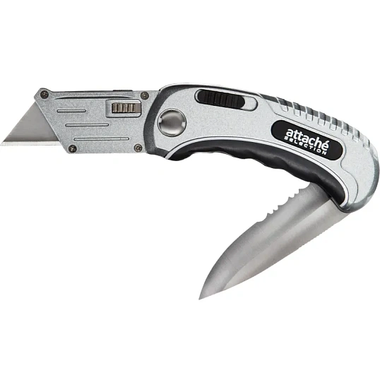 Нож универсальный Attache Selection 2в1,19мм трапец.+складное лезвие