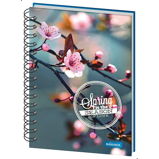 Бизнес-тетрадь Spring А5,120л, клетка, Mariner на спирали, 0018