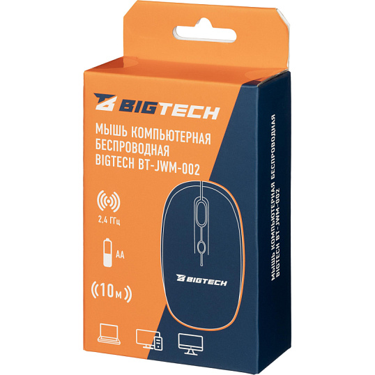 Мышь компьютерная черная, 1200-3200DPi, 2.4Ггц BT-JWM-002/E-WM005