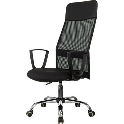 Кресло VB_EChair-510 TW сетка/ткань черный хром