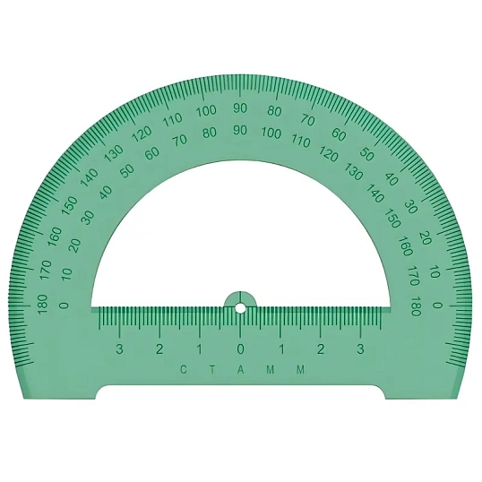 Транспортир 12см,NEON   Cristal  цвет ассорти ТР-31