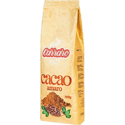 Какао Carraro  Bitter Cocoa Amaro чистое горькое, 500г