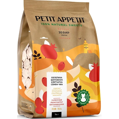 Зефир Petit Appetit с облепихой, шиповником и клетчаткой семян чиа, 74г