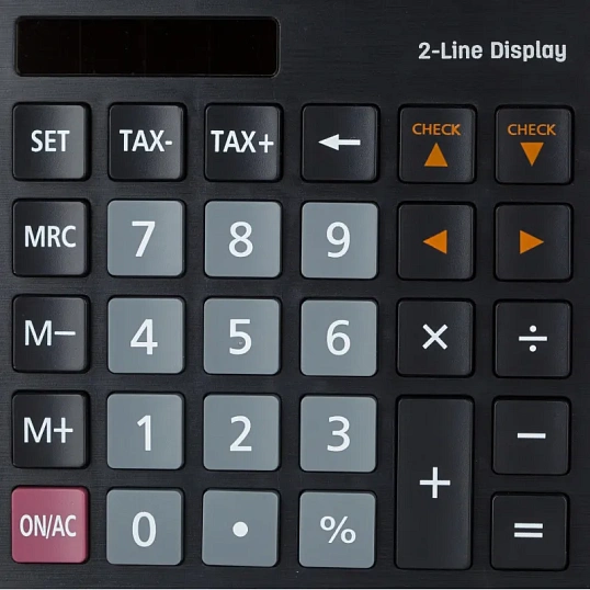 Калькулятор настольный ПОЛНОРАЗМ. Deli EM126,12-р,2стр,дв.пит,182х129мм,чер