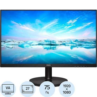 Монитор PHILIPS (271V8LA) (00/01) 27/FHD/VA/75Hz/250cd/4ms/HDMI/VGA
