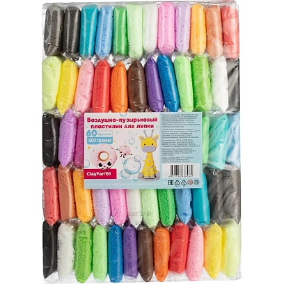 Воздушный пластилин легкий 60 цветов ClayFan набор