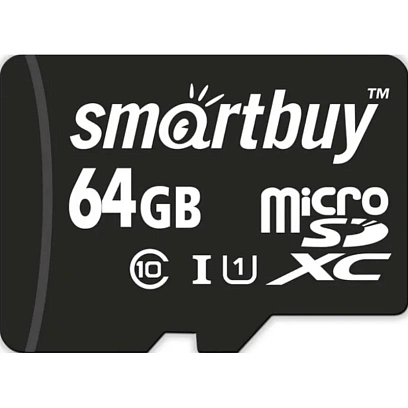 Карта памяти SmartBuy microSDXC 64Gb UHS-I Cl10 +ад, SB64GBSDCL10-01