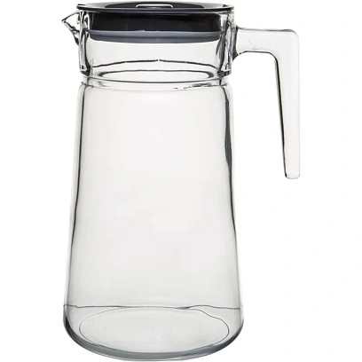 Кувшин СИТИ 2000 мл, серая пластиковая крышка,стекло, 6шт/уп