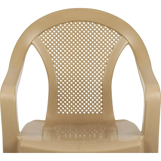 Кресло PR_Decorona DeVeranda 540x535x785 мм, круглая сетчатая спинка латте
