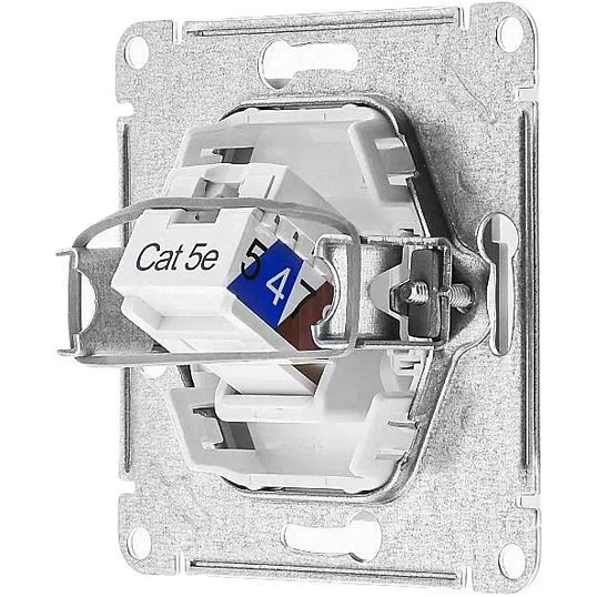 Розетка компьютерная 1-м AtlasDesign RJ45 кат.5E механизм бел. SE ATN000183