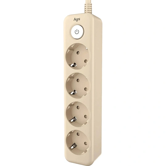 Сетевой фильтр AGNI 4/3м,слоновая кость(TP-FD4E-3m-ivory)
