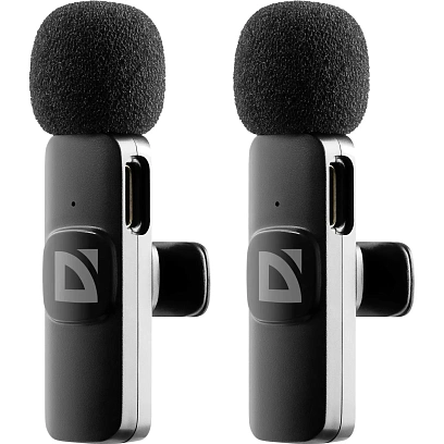Набор радиомикрофонов Defender Talky-138, петличный, черный, 2шт