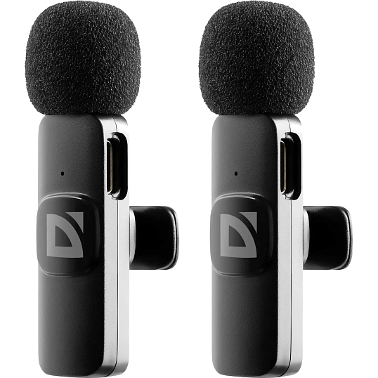 Набор радиомикрофонов Defender Talky-138, петличный, черный, 2шт