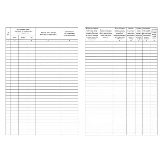 Книга учета движения труд.книжек и вкладышей А4 96стр офсет мел.карт КЖ-410