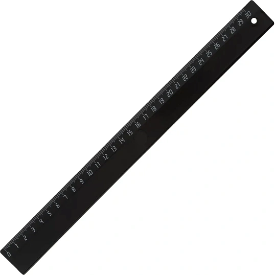 Линейка 30см Attache Economy пластик черная