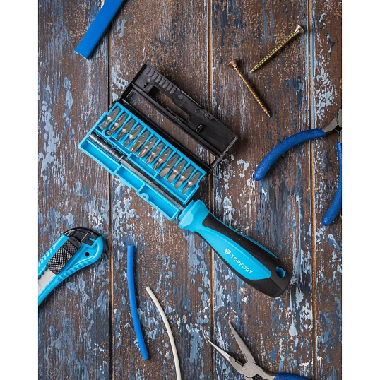 Отвертка с набором бит, 13 предметов Topfort (557113)